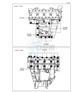 NINJA ZX-6R ZX636EGF FR GB XX (EU ME A(FRICA) drawing Crankcase Bolt Pattern