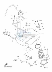 WR450F (B7R4) drawing FUEL TANK