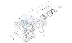 Scarabeo 50 4T 4V drawing Cylinder - Piston