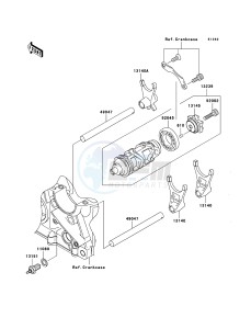 Z1000 ZR1000B9F FR GB XX (EU ME A(FRICA) drawing Gear Change Drum/Shift Fork(s)