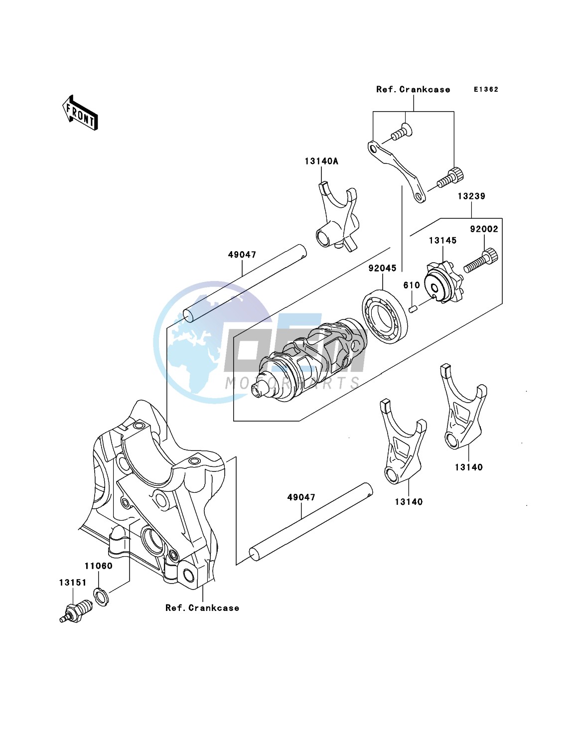 Gear Change Drum/Shift Fork(s)