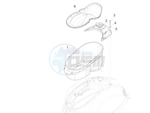 GTS SUPER 150 4T 3V IE NOABS E3 (APAC) drawing Helmet housing - Undersaddle