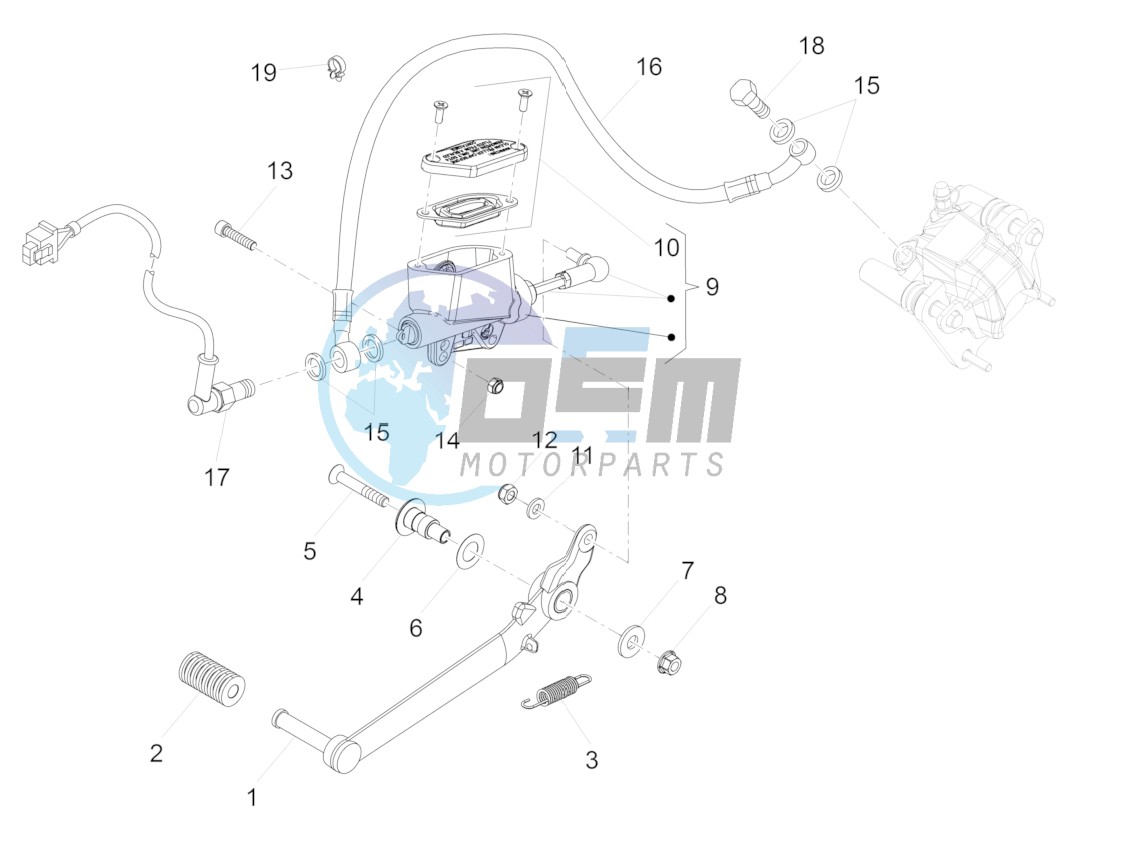 Rear master cylinder