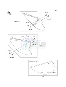 KX 85 A [KX85 MONSTER ENERGY] (A6F - A9FA) A9F drawing SIDE COVERS