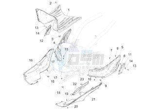 LIBERTY 150 150 IGET 4T 3V IE ABS (NAFTA) drawing Central cover - Footrests