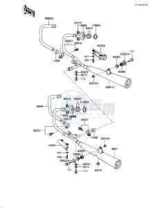 KZ 1100 L [LTD SHAFT] (L1) [LTD SHAFT] drawing MUFFLERS