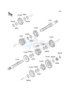 KLF 250 A [BAYOU 250] (A6F-A9F) A8F drawing TRANSMISSION