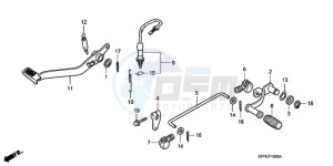 CBR125RWA UK - (E / WH) drawing PEDAL