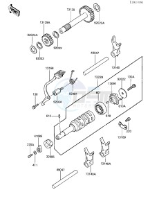 KLT 160 A [KLT160] (A1) [KLT160] drawing GEAR CHANGE DRUM & FORKS