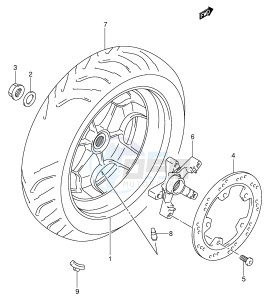 AN400 (E2) Burgman drawing REAR WHEEL (MODEL X Y)