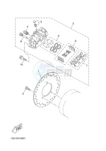 YP400RA X-MAX 400 ABS X-MAX (1SDA 1SDA 1SDA 1SDA 1SDA) drawing REAR BRAKE CALIPER