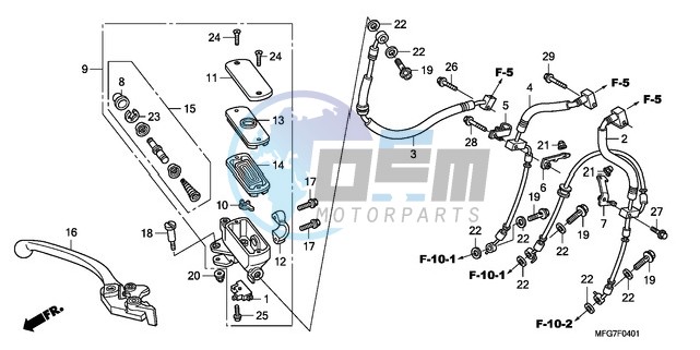 FR. BRAKE MASTER CYLINDER (CB600FA/FA3)