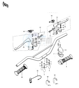 KX 450 drawing HANDLEBAR -- 74 KX 450- -