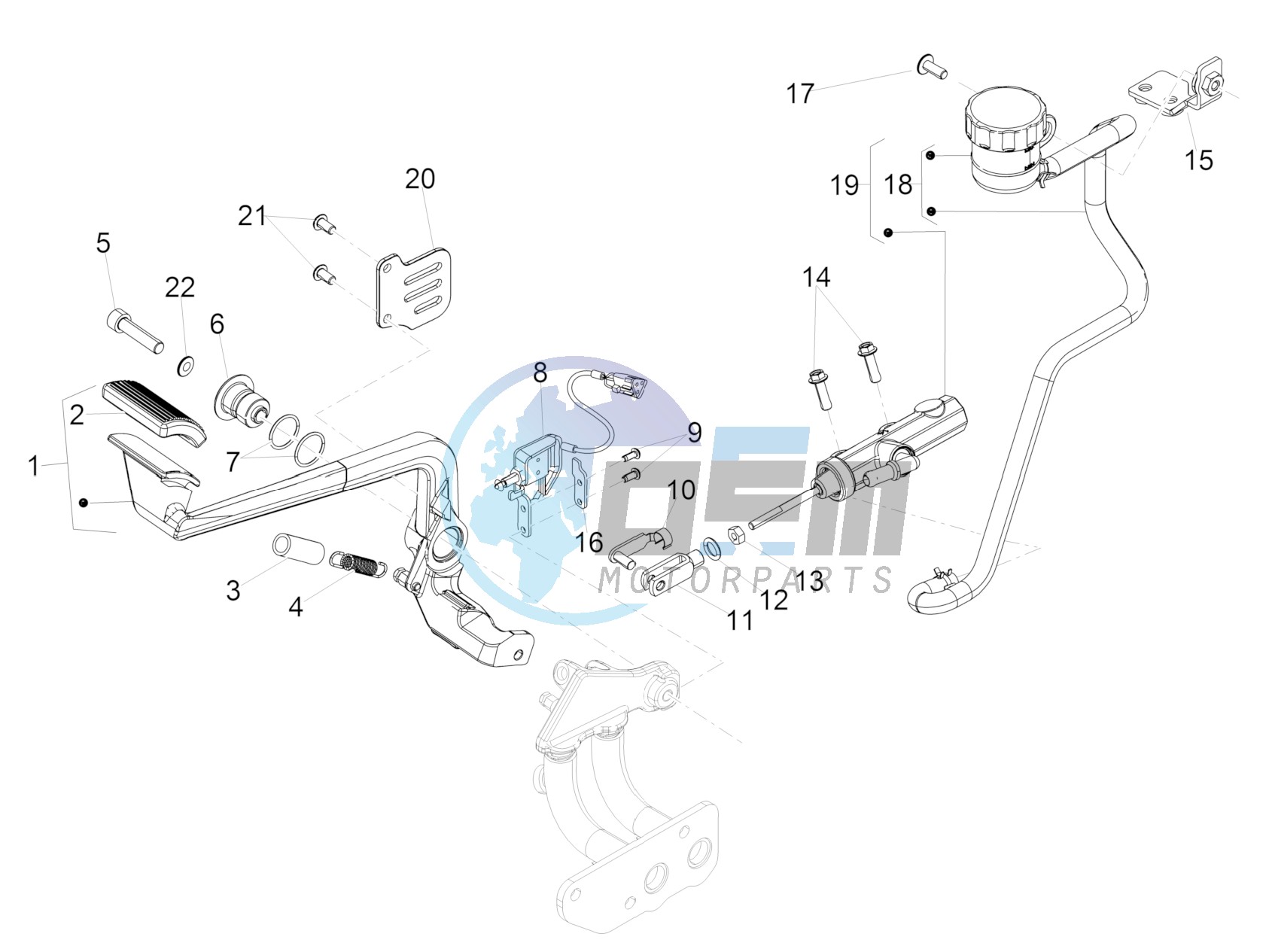 Rear master cylinder