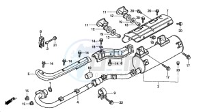 TRX450ES drawing EXHAUST MUFFLER