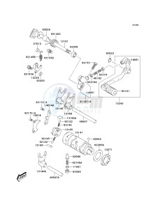 KLX 125 A (A1-A3) drawing GEAR CHANGE DRUM_SHIFT FORK-- S- -