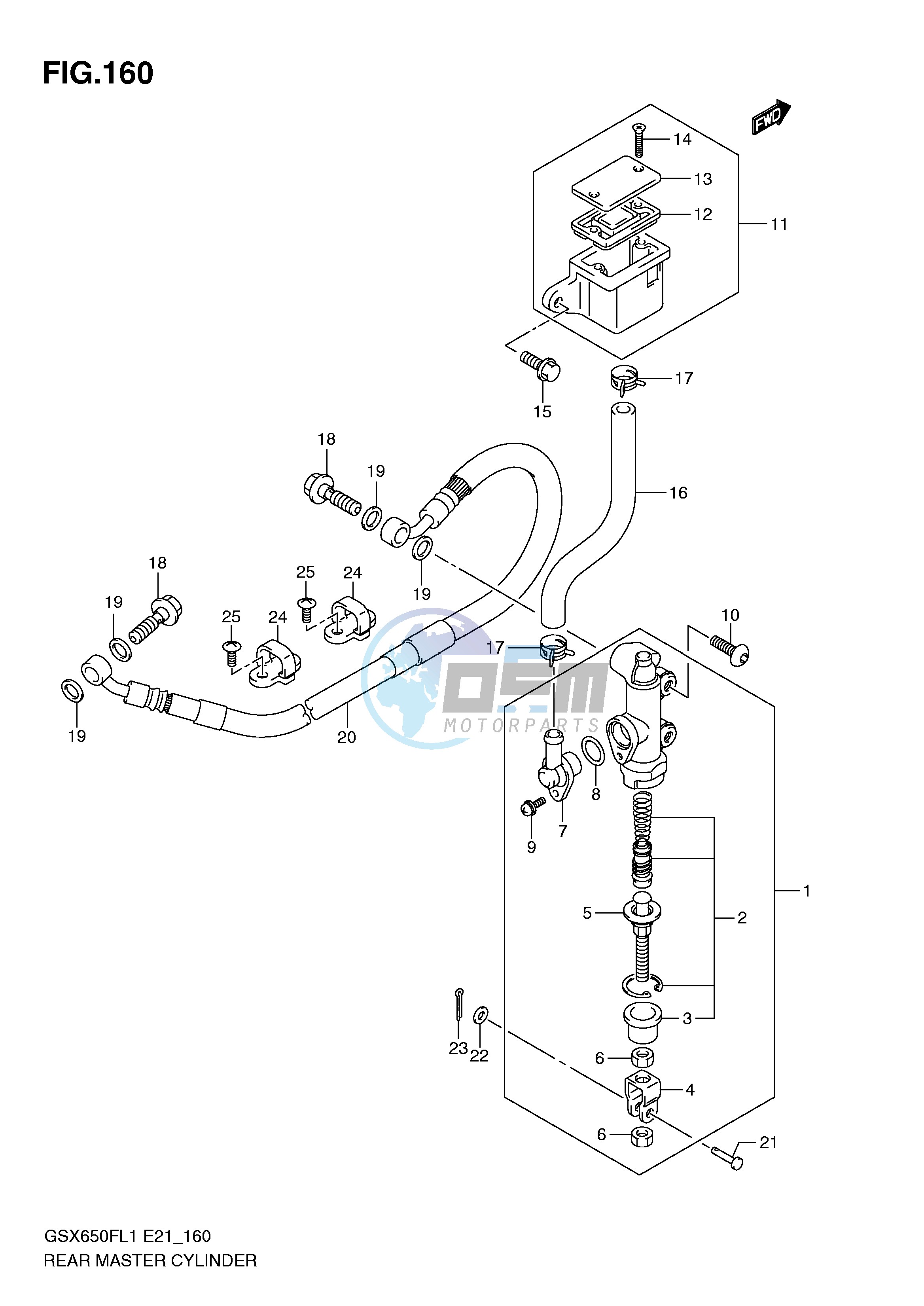 REAR MASTER CYLINDER (GSX650FUL1 E21)