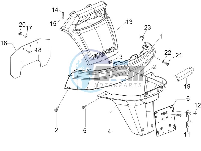 Rear cover - Splash guard