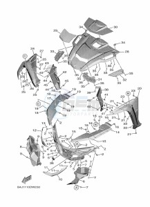 YXF1000EWS YX10FRPSN (B4JC) drawing FRONT FENDER 2