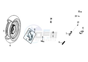 EURO MX EU2 - 150 cc drawing REAR WHEEL