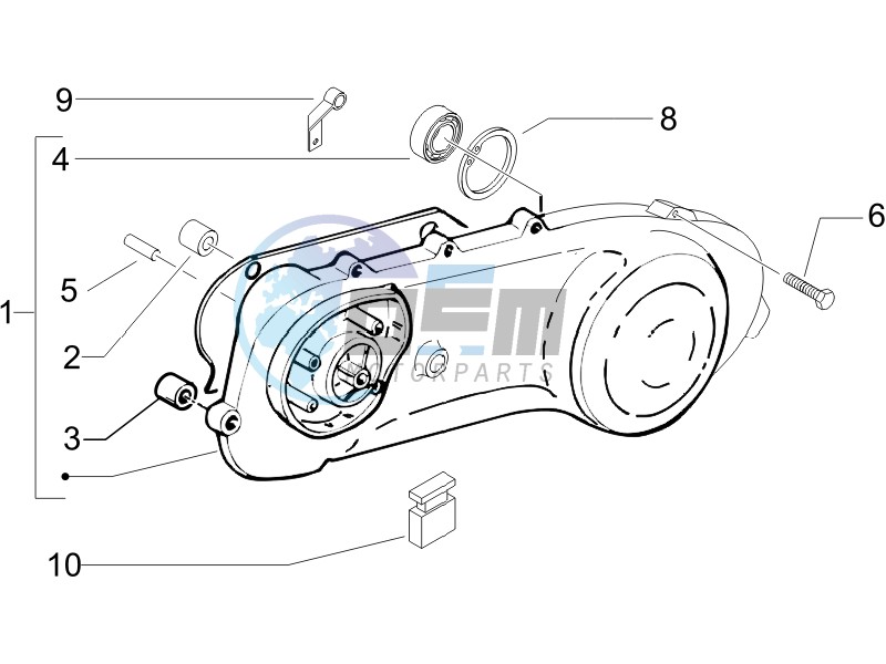 Crankcase cover and cooling