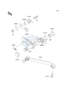 KLX 250 H [KLX250S] (H6F-H7F) H6F drawing GEAR CHANGE MECHANISM