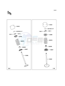 Z1000SX ZX1000GBF FR GB XX (EU ME A(FRICA) drawing Valve(s)