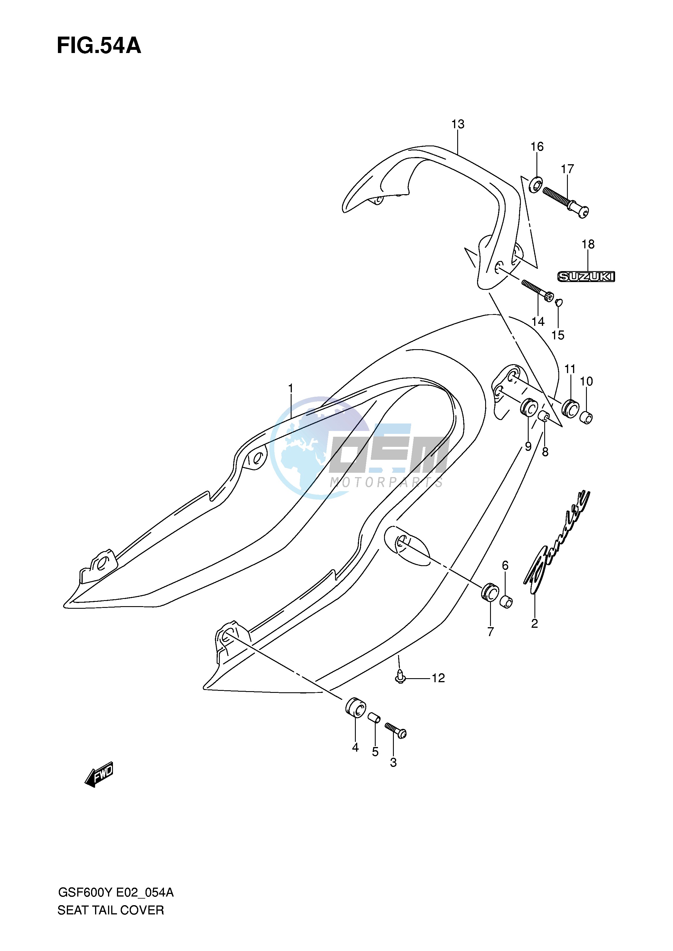 SEAT TAIL COVER (GSF600K1 UK1)