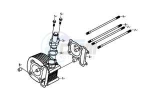 JET 4 125cc drawing CYLINDER / GASKETS