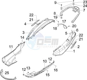 X7 300 ie Euro 3 drawing Side cover - Spoiler