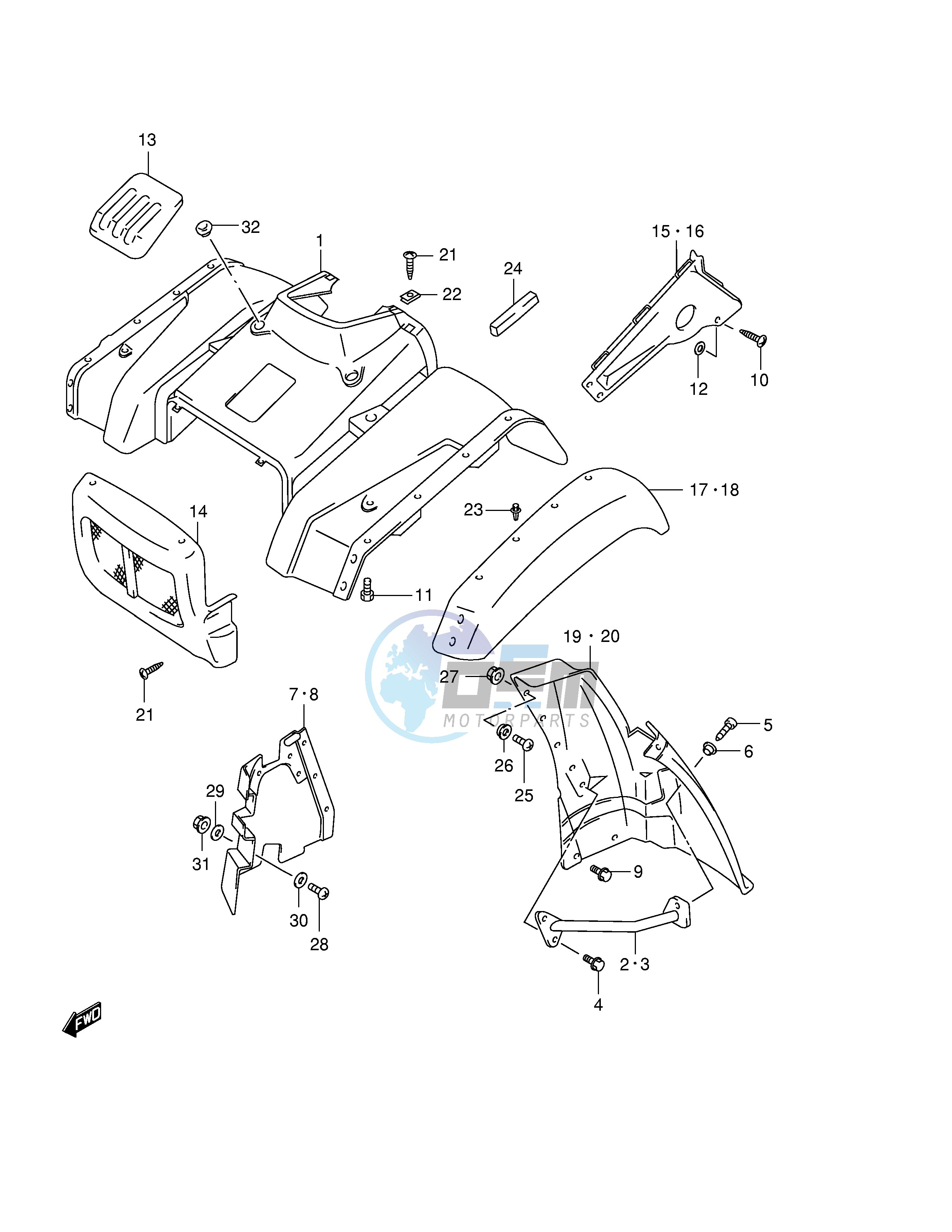 FRONT FENDER (MODEL X Y)