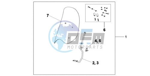 WINDSHIELD WITHOUT KNUCKLE VISOR