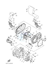 YXM700E YXM700PE MP 700 EPS (1XPC) drawing CRANKCASE COVER 1