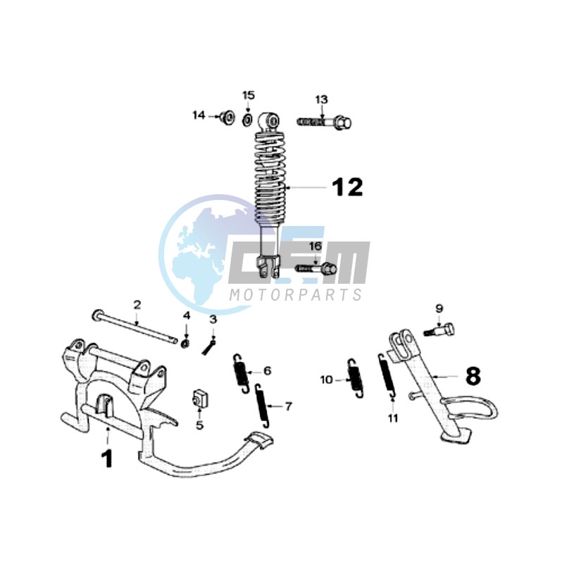 REAR SHOCK AND STAND