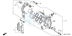 CRF250R9 Europe Direct - (ED / CMF) drawing FRONT BRAKE CALIPER