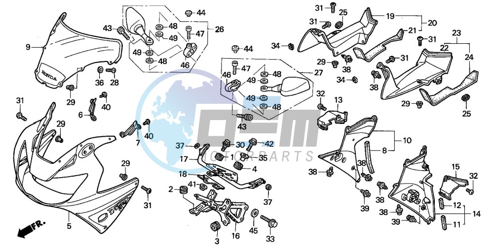 UPPER COWL (CBR900RRY,1/RE1)