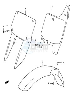 RM250 (T-V-W-X-Y) drawing FRONT FENDER