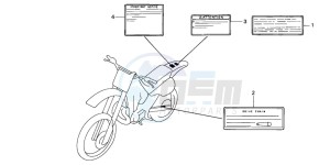 CR500R drawing CAUTION LABEL