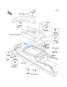 JET SKI 800 SX-R JS800-A3 FR drawing Labels