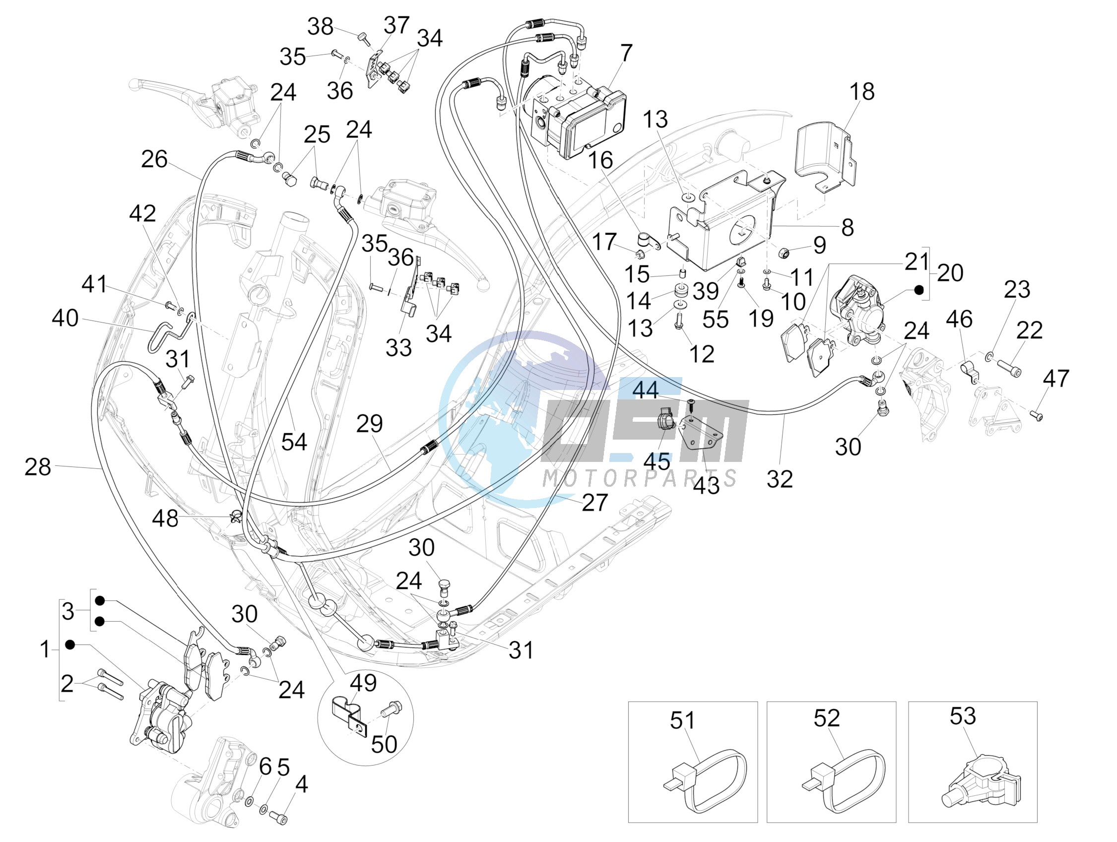 Brakes pipes - Calipers (ABS)