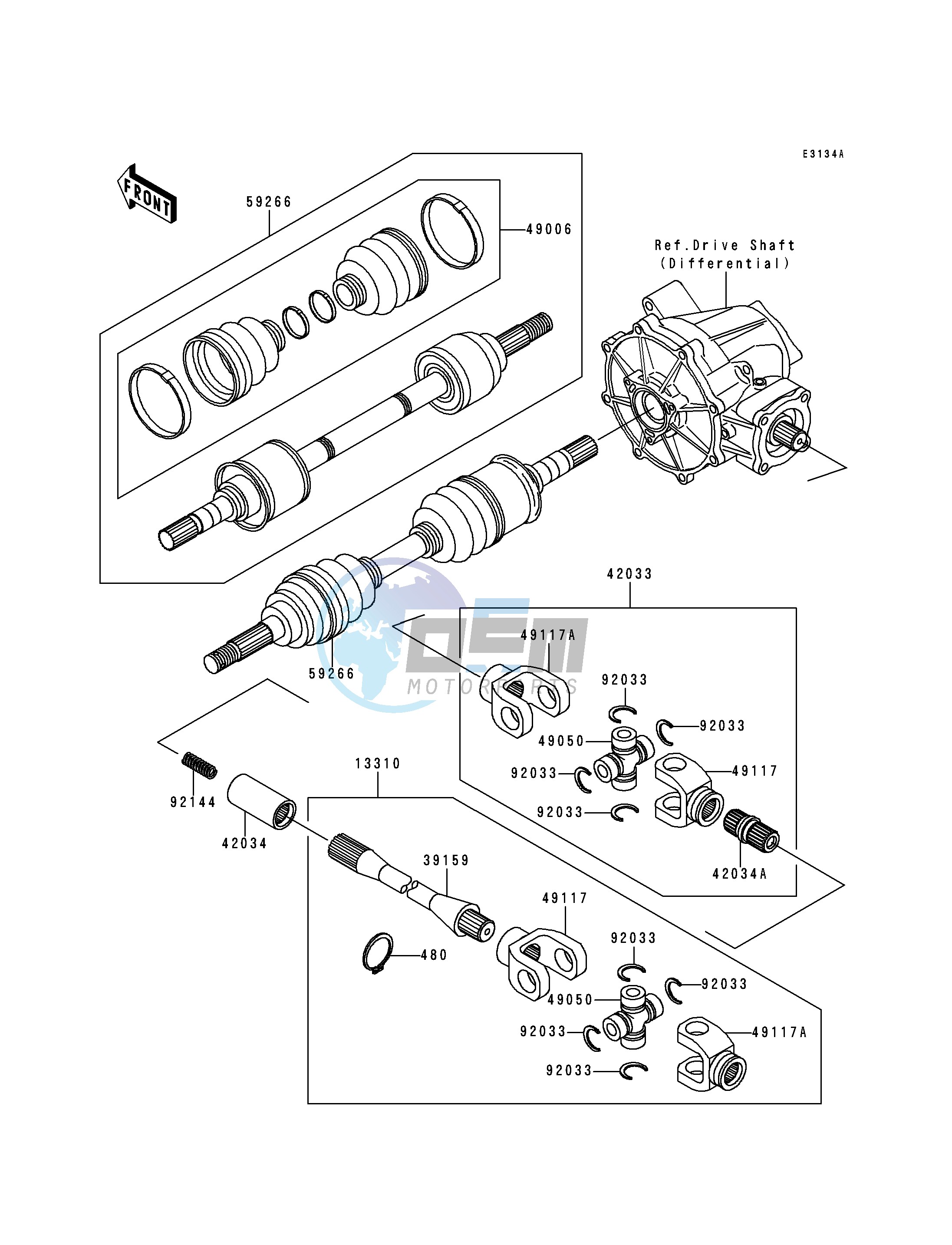 DRIVE SHAFT-- FRONT- -