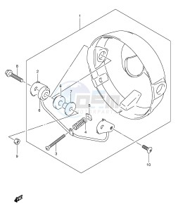 SV650 (E2) drawing HEADLAMP HOUSING (SV650K3 UK3 K4 UK4)