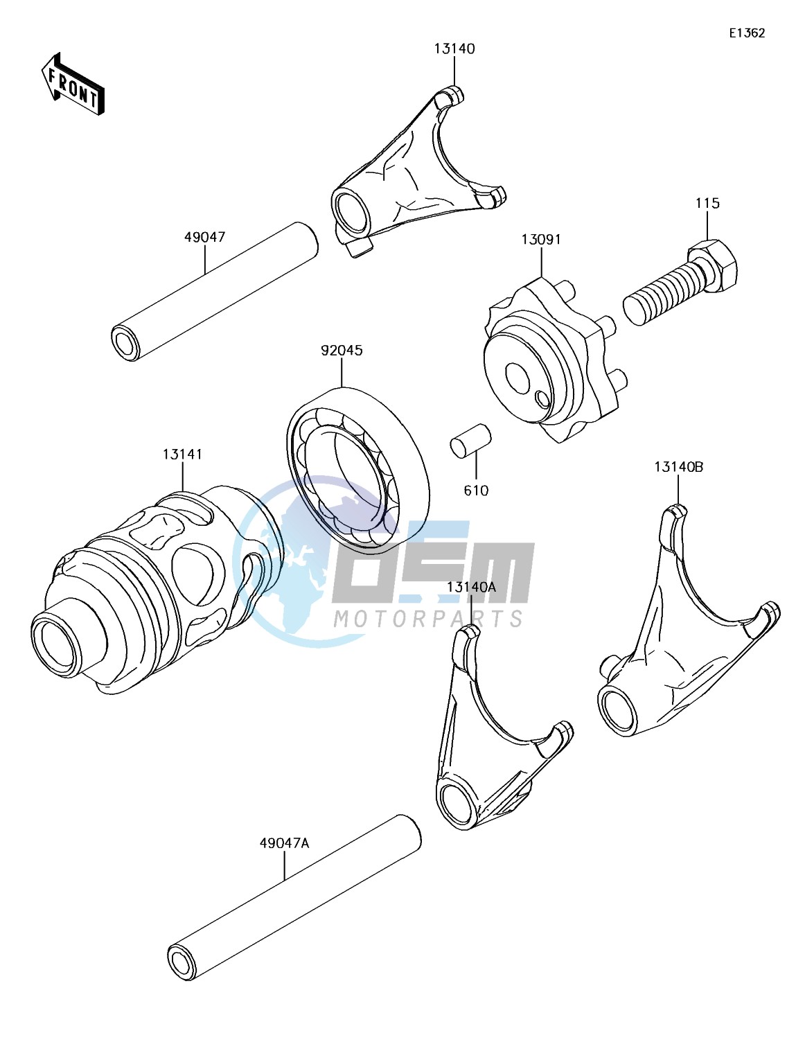 Gear Change Drum/Shift Fork(s)