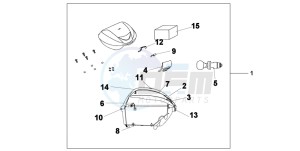 SH300AR drawing TOP BOX 35 L QUASAR SILVER