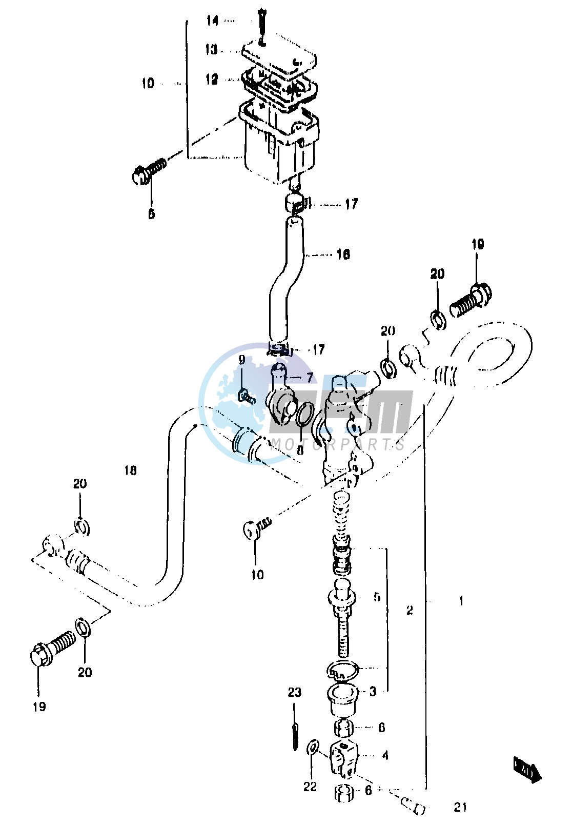 REAR MASTER CYLINDER (GSF1200T V W X Y ST SV SW SX SY)