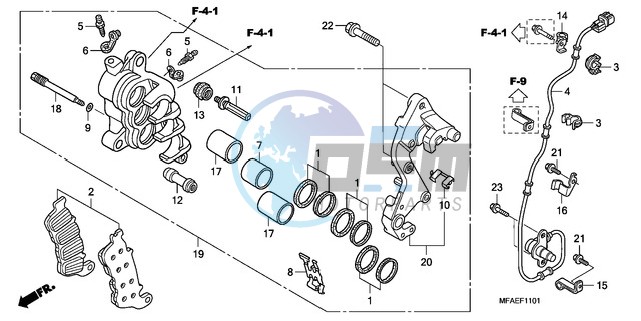 R. FRONT BRAKE CALIPER (CBF1000A/T/S)