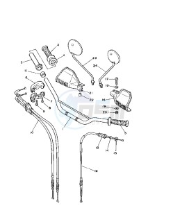 TT A 350 drawing STEERING HANDLE -CABLE