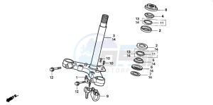 CB250 NIGHTHAWK drawing STEERING STEM