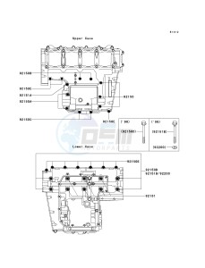 ZX 900 C [NINJA ZX-9R] (C1-C2) [NINJA ZX-9R] drawing CRANKCASE BOLT PATTERN