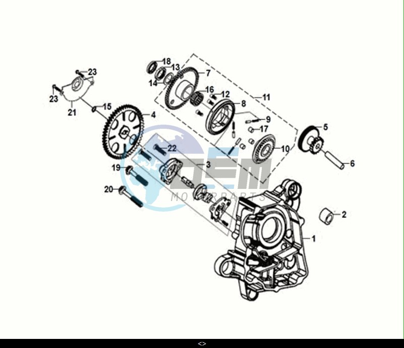 R.CRANK CASE & OIL PUMP ASSY